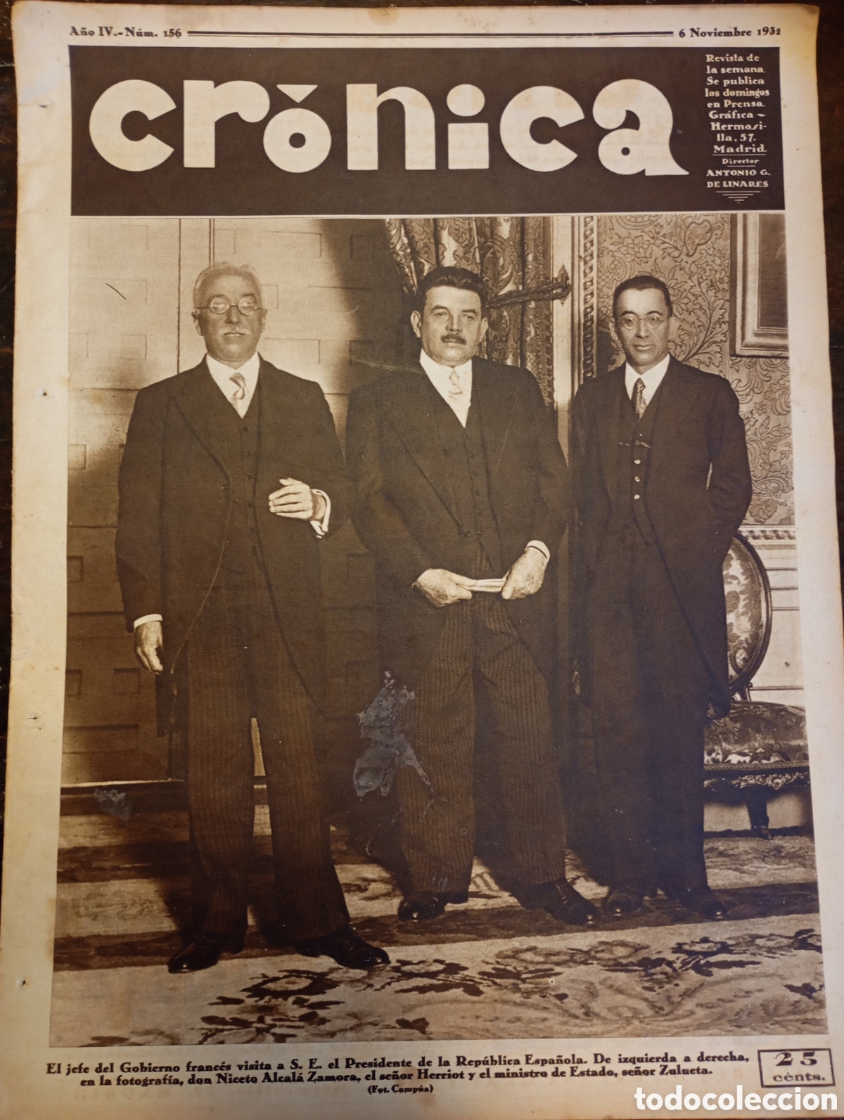 Coleccionismo de Revistas y Peri&oacute;dicos: Cr&oacute;nica antigua revista peri&oacute;dico