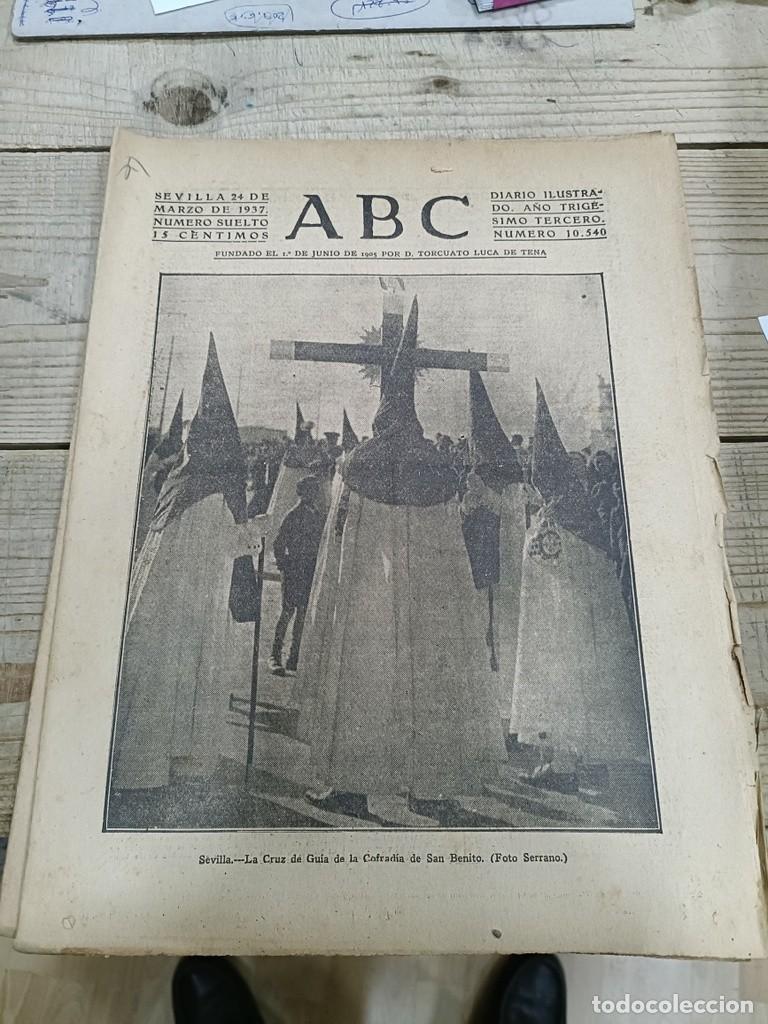 Coleccionismo de Revistas y Peri&oacute;dicos: ABC 24 de MARZO de 1937, 19 PAGINAS,SEMANA SANTA SEVILLA,PARTE DE GUERRA