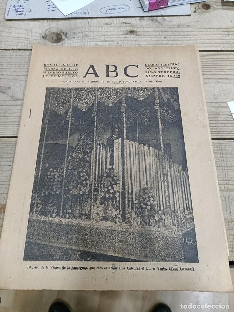 Coleccionismo de Revistas y Peri&oacute;dicos: ABC 23 de MARZO de 1937, 20 PAGINAS,SEMANA SANTA SEVILLA,PARTE DE GUERRA