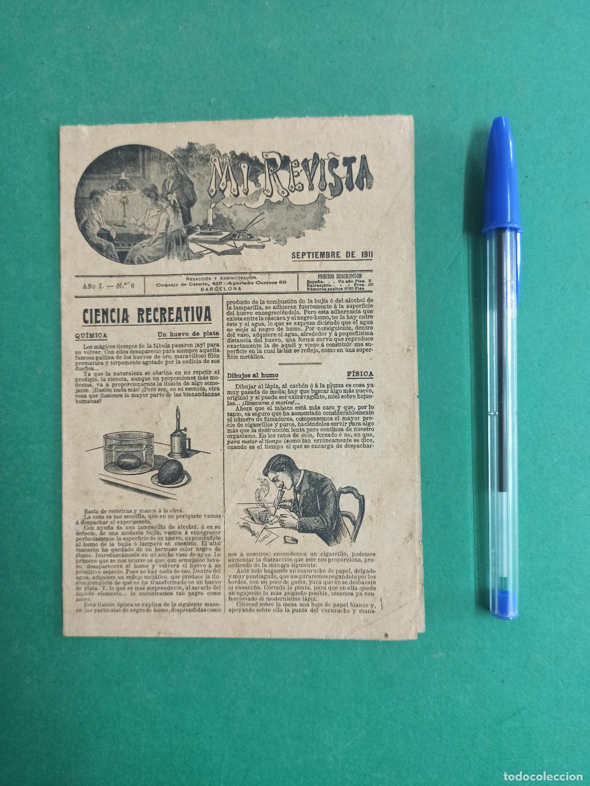 Coleccionismo de revistas y peri&oacute;dicos: Antigua peque&ntilde;a revista Mi Revista. Ciencia, moda...Barcelona. 1911.