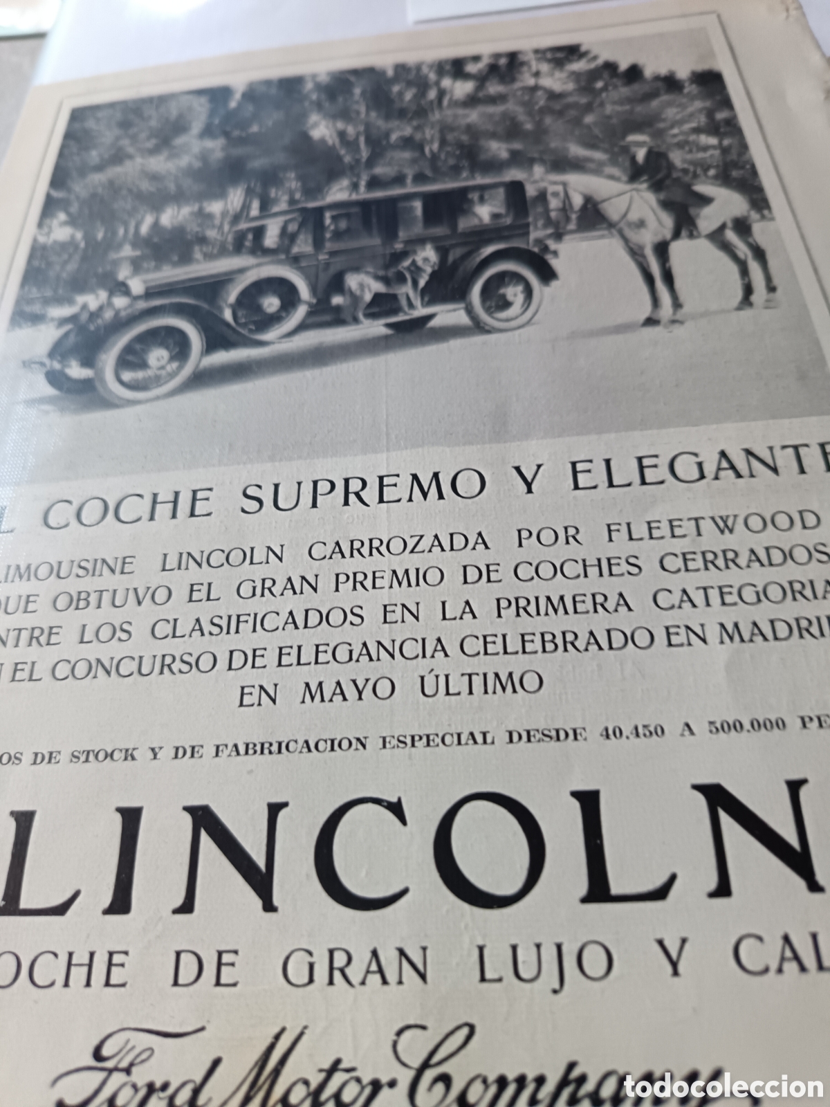 Coleccionismo de Revistas y Peri&oacute;dicos: Anuncio autom&oacute;vil Lincoln de 1924 en recorte (R6134) 1 p&aacute;gina de revista de ese a&ntilde;o