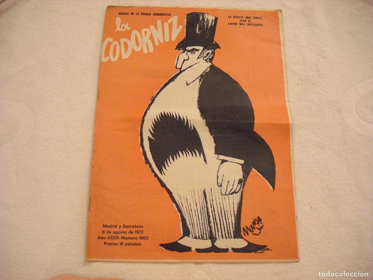 Coleccionismo de Revistas y Peri&oacute;dicos: LA CODORNIZ N. 1603 , AGOSTO 1972