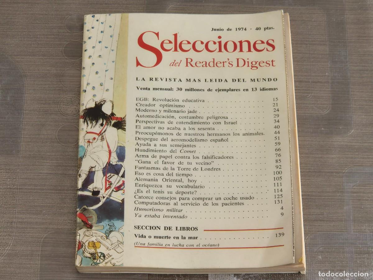 Collectionnisme de Revues et Journaux: REVISTA SELECCIONES DEL READER'S DIGEST, JUNIO 1974, SE ADJUNTA FOTO DEL &Iacute;NDICE