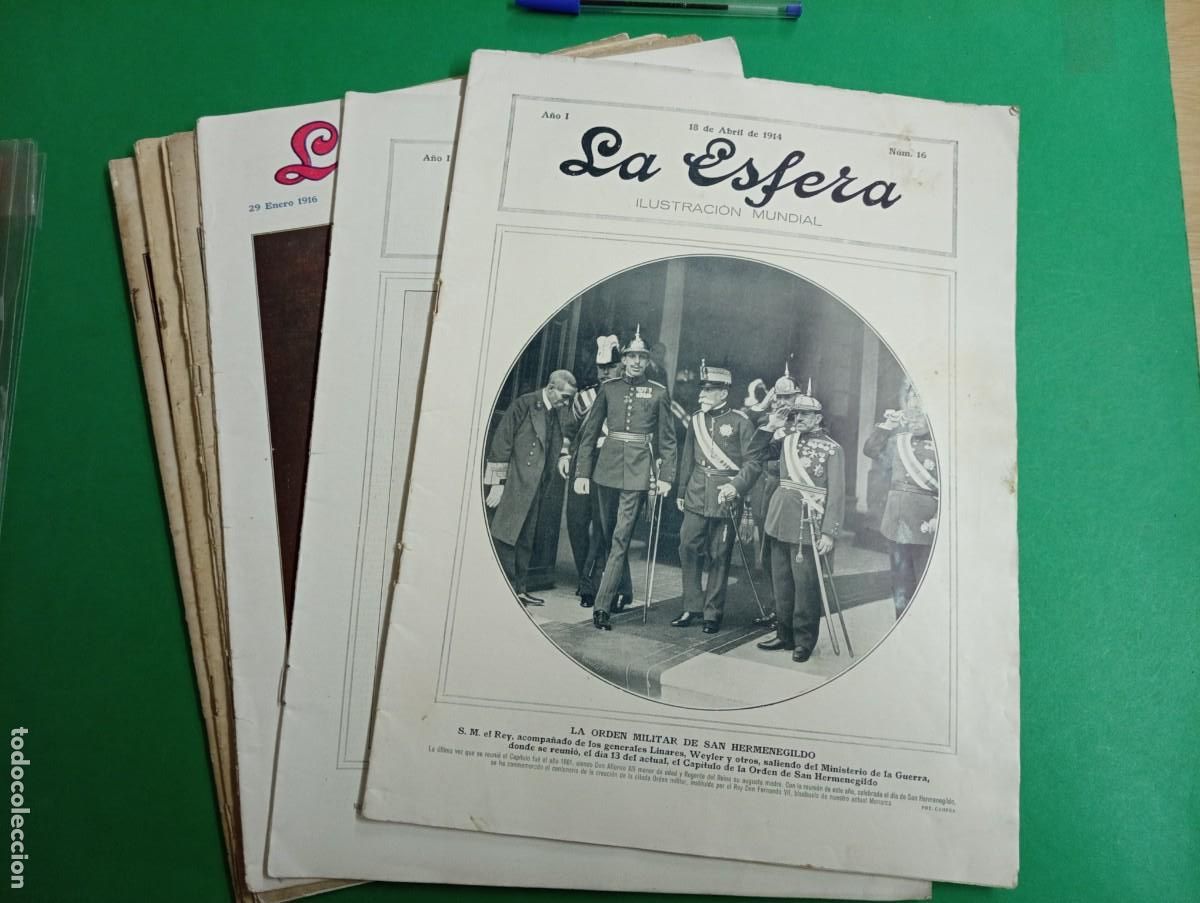 Coleccionismo de revistas y peri&oacute;dicos: Lote de 7 antiguas revistas LA ESFERA. A&ntilde;os 1914-15-16.