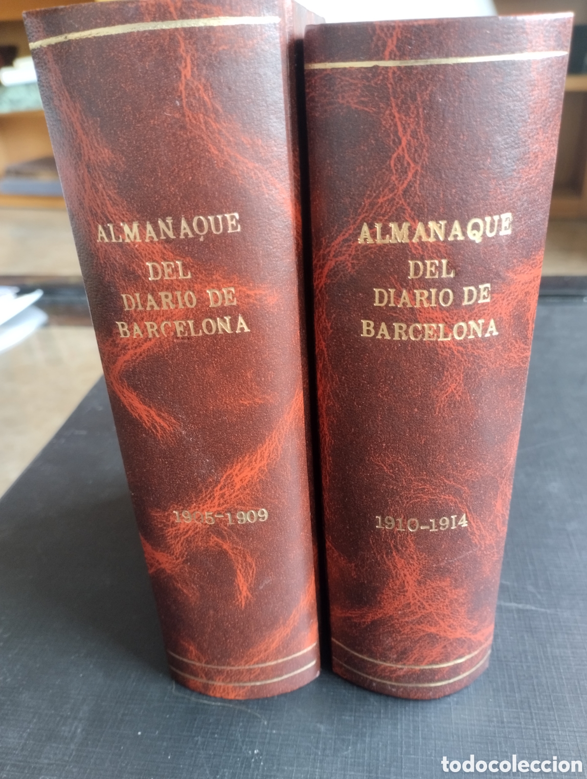 Coleccionismo de revistas y peri&oacute;dicos: ALMANAQUE DIARIO DE BARCELONA-A&Ntilde;OS 1905 a 1914 EN DOS VOLUMENES