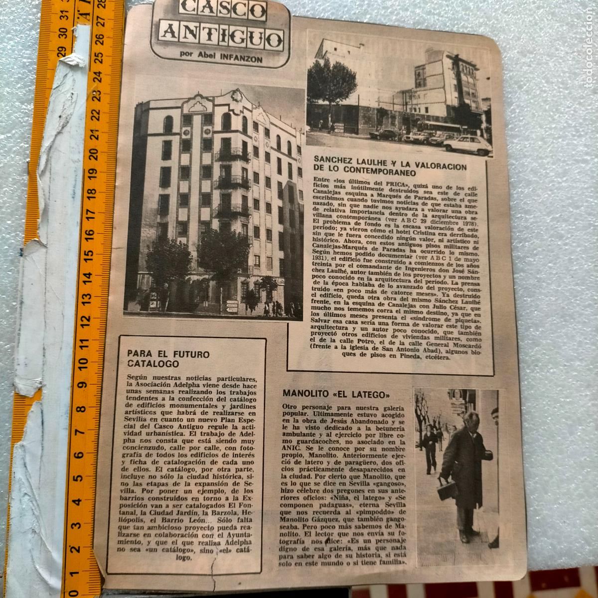 Colecionismo de Revistas e Jornais: NOTICIA SEVILLA CASCO ANTIGUO ANTONIO BURGOS - SANCHEZ LAULHE MANOLITO EL LATEGO CINE EL VISITANTE