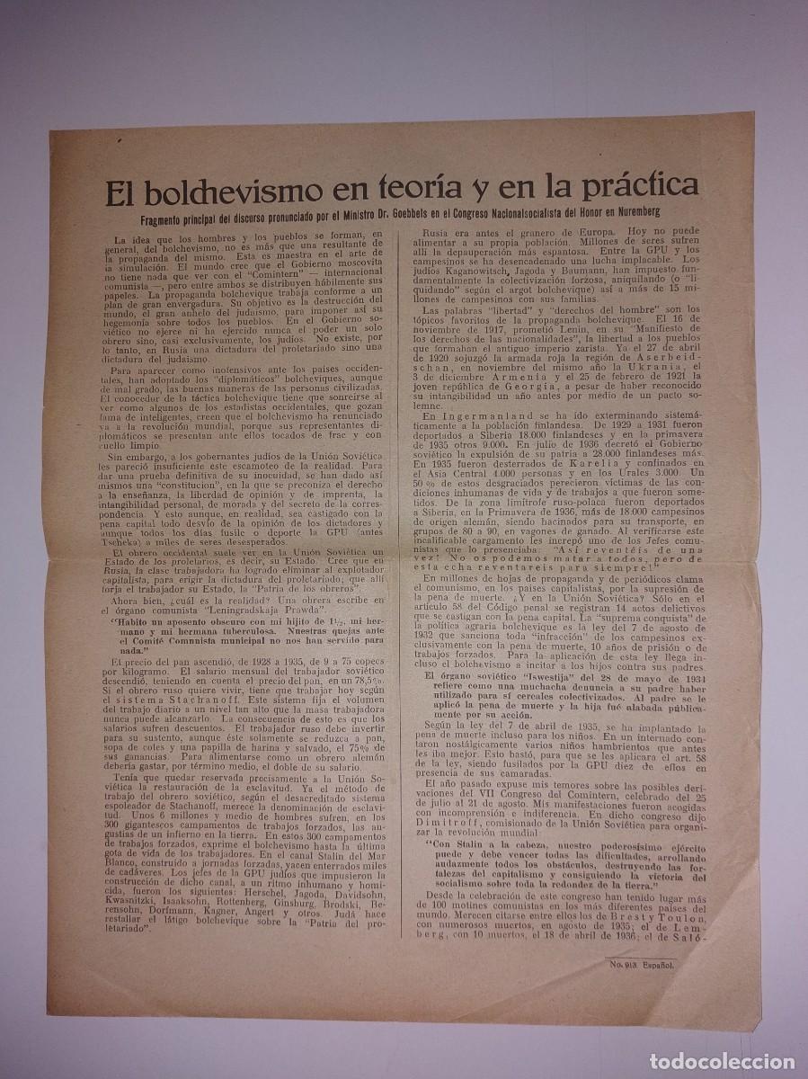 Coleccionismo de Revistas y Peri&oacute;dicos: Art&iacute;culo revista Siglo XX FASCIOS ARGENTINOS EN ESPA&Ntilde;A Bolchevismo teor&iacute;a pr&aacute;ctica Joseph Goebbels