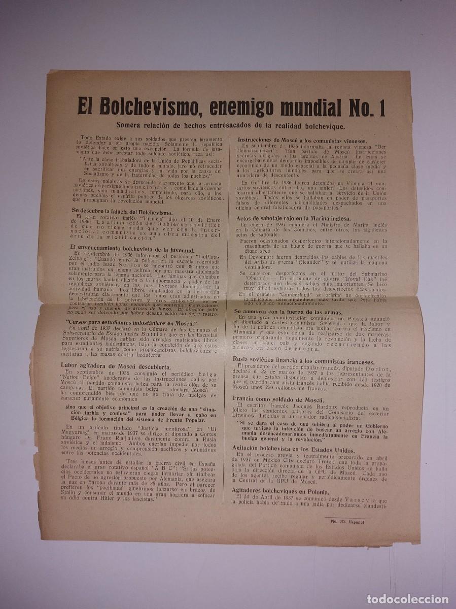 Coleccionismo de Revistas y Peri&oacute;dicos: Art&iacute;culo revista Siglo XX FASCIOS ARGENTINOS EN ESPA&Ntilde;A El bolchevismo enemigo mundial n&uacute;mero uno