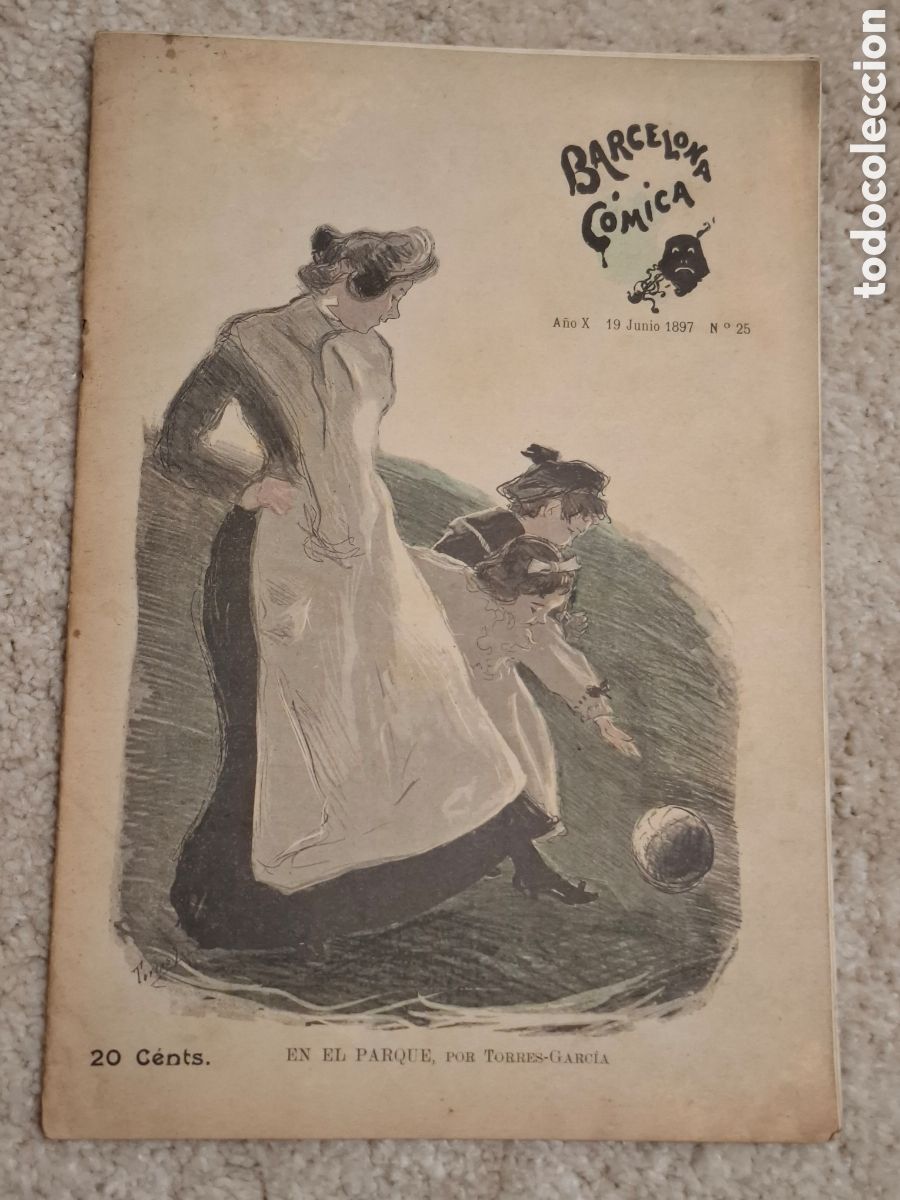 Coleccionismo de Revistas y Peri&oacute;dicos: Barcelona c&oacute;mica 19/Junio/1897, Lectura de una obra en el jard&iacute;n del Teatro de Novedades