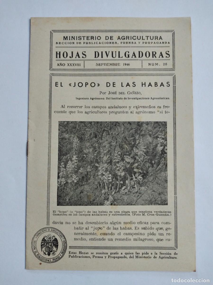 Collection Magazines and Newspapers: HOJAS DIVULGADORAS N&ordm; 28 1946 EL JOPO DE LAS HABAS JOSE DEL CA&Ntilde;IZO