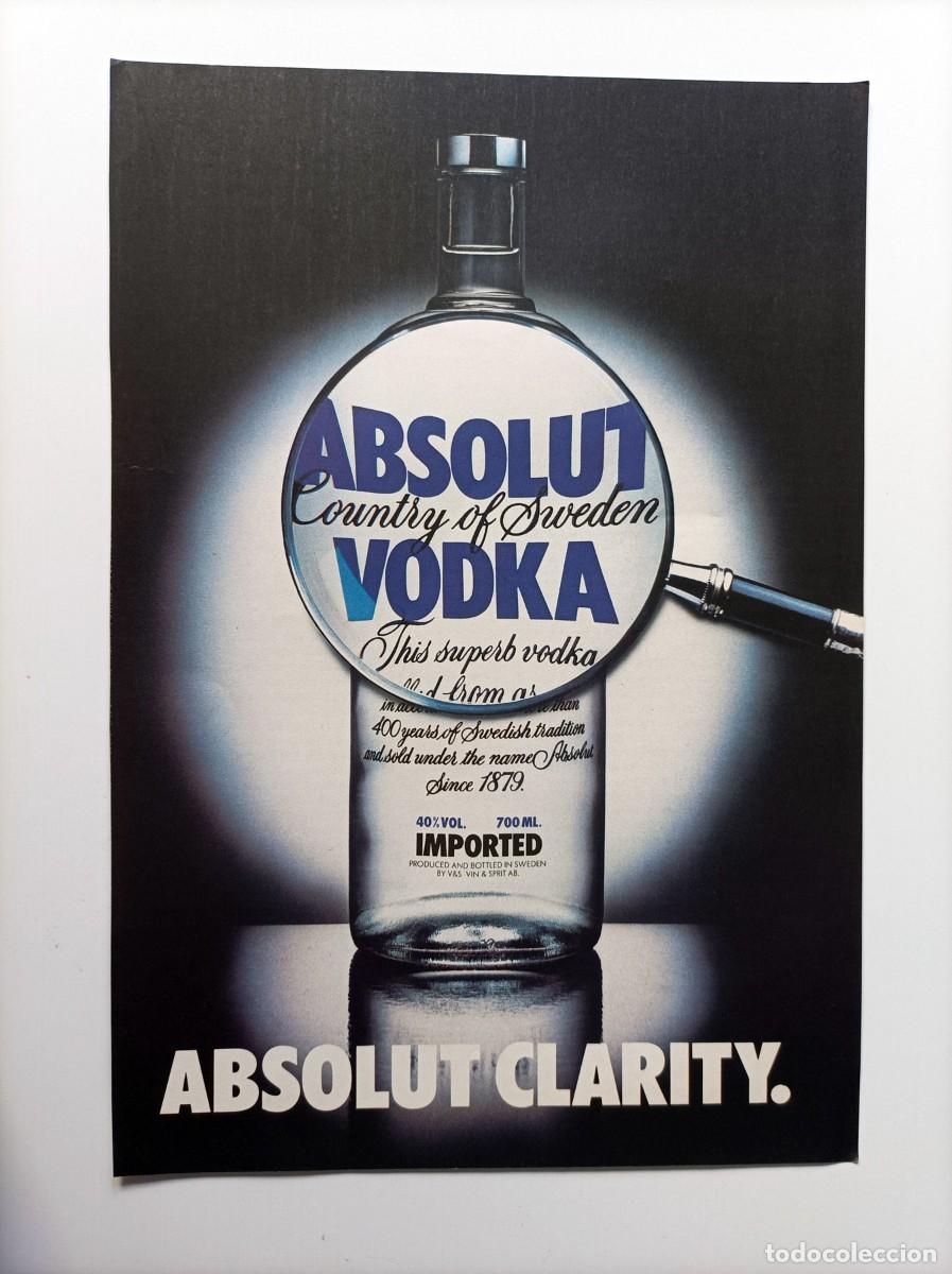 Collezionismo di Riviste e Giornali: ABSOLUT VODKA ANUNCIO PUBLICITARIO BEBIDAS