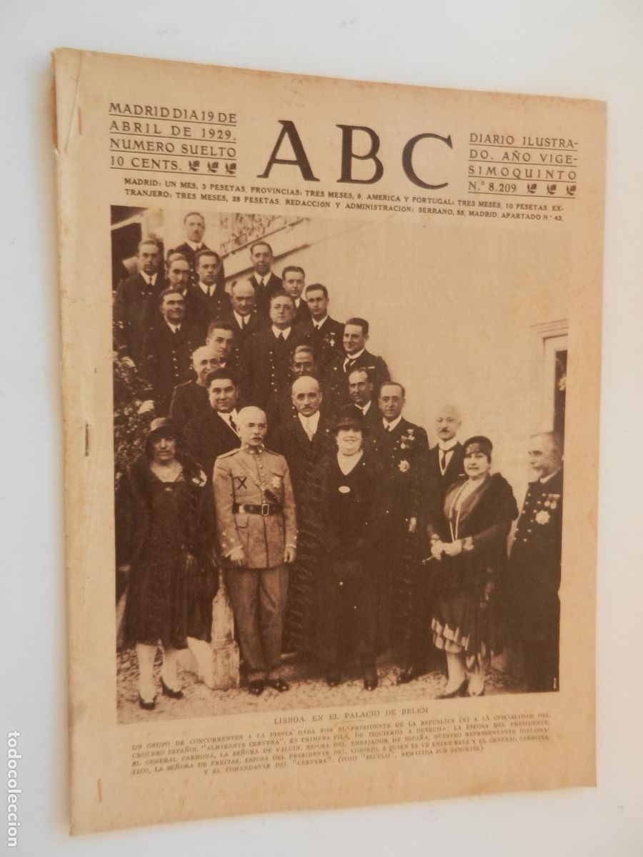 Coleccionismo de Revistas y Peri&oacute;dicos: ABC - N&Uacute;MERO DOMINICAL EXTRAORDINARIO - N&ordm;8209- ABRIL 1929 -LISBOA EN EL PALACIO DE BELEM