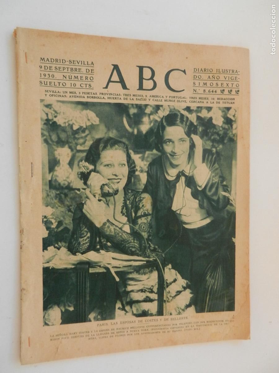 Coleccionismo de Revistas y Peri&oacute;dicos: ABC - N&Uacute;MERO DOMINICAL EXTRAORDINARIO - N&ordm; 8644- SEPTIEMBRE 1930 -HUELGA DE TRANVIARIOS EN CADIZ
