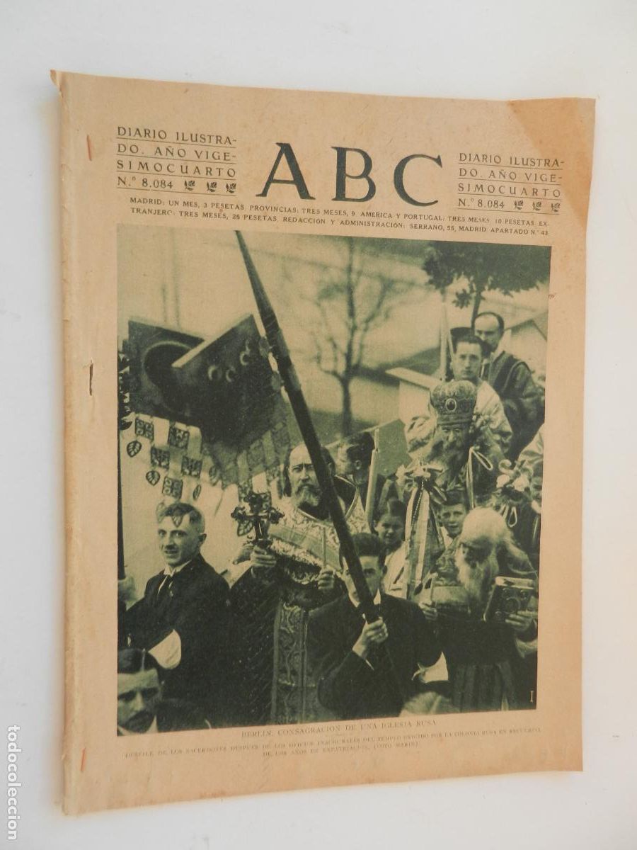 Coleccionismo de Revistas y Peri&oacute;dicos: ABC - N&Uacute;MERO DOMINICAL EXTRAORDINARIO - N&ordm; 8084- NOVIEMBRE 1928 -BERLIN CONSAGRACION IGLESIA RUSA