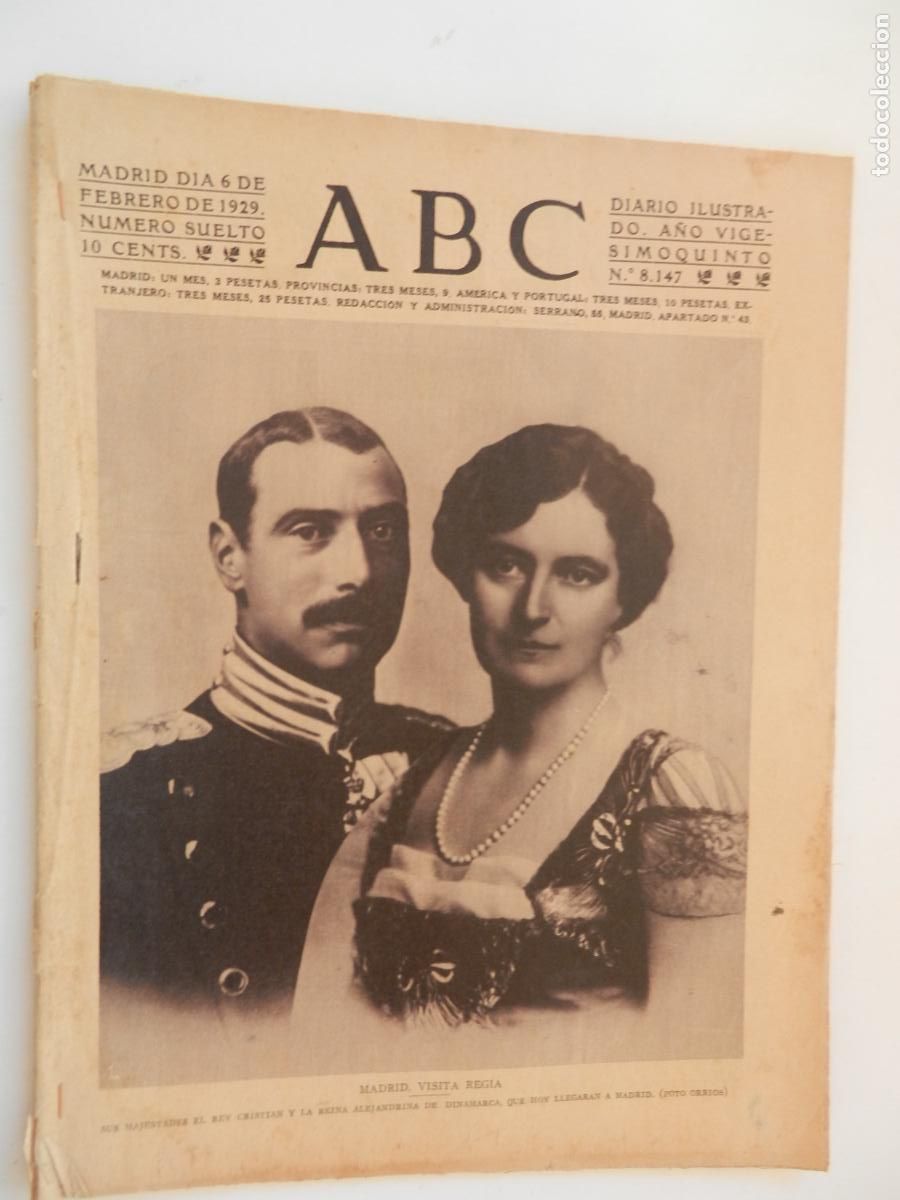 Coleccionismo de Revistas y Peri&oacute;dicos: ABC - N&Uacute;MERO DOMINICAL EXTRAORDINARIO - N&ordm; 8147- FEBRERO 1929 -MADRID VISITA REGIA DINAMARCA