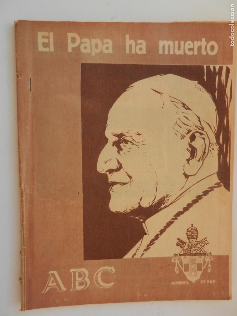 Coleccionismo de Revistas y Peri&oacute;dicos: ABC SEVILLA 04-06-1963- EL PAPA JUAN XXIII HA MUERTO