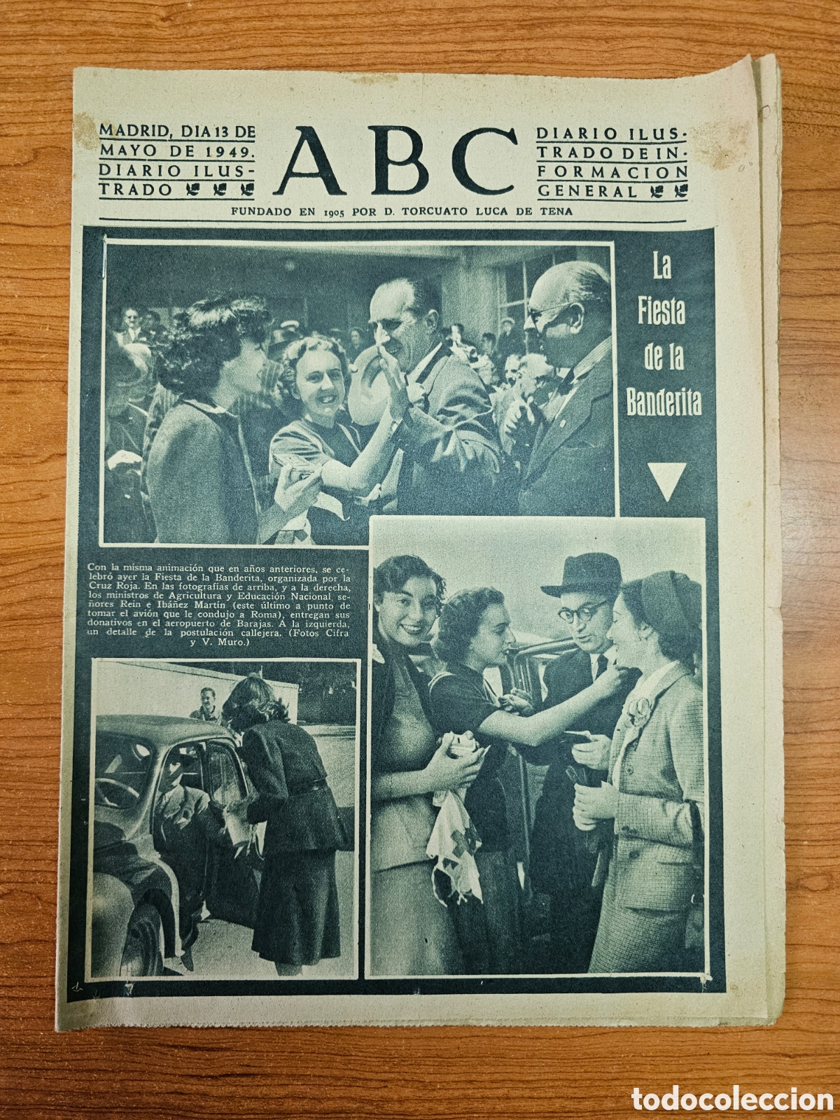 Coleccionismo de Revistas y Peri&oacute;dicos: PERI&Oacute;DICO ABC LA FIESTA DE LA BANDERITA. 13 DE MAYO DE 1949
