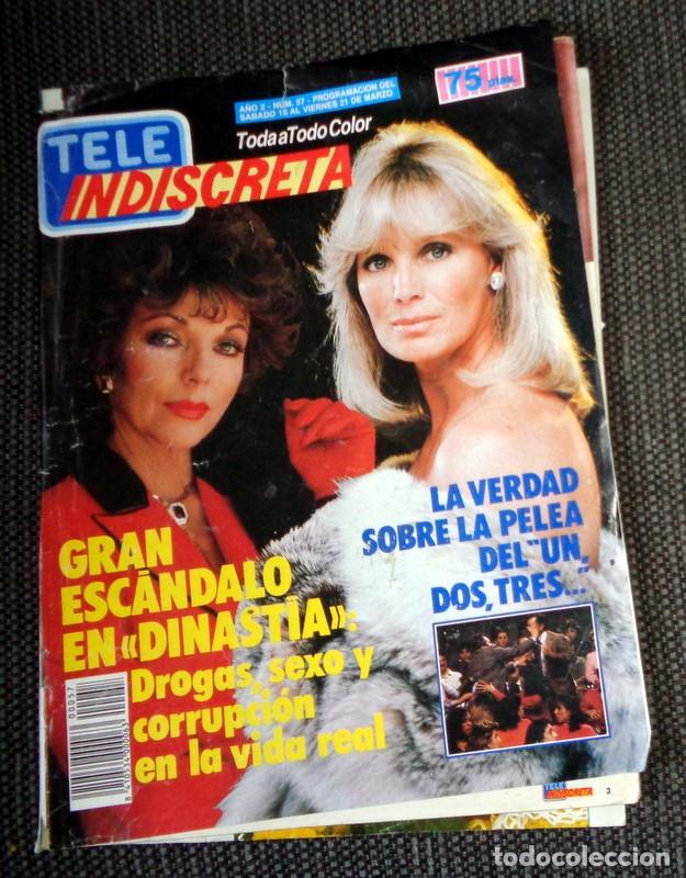 Coleccionismo de Revistas y Peri&oacute;dicos: TELEINDISCRETA TELE INDISCRETA N&ordm;57 A&ntilde;o 1986 UN,DOS,TRES. ALASKA BOLA DE CRISTAL ESPINETE DINASTIA