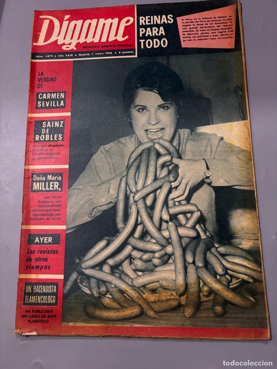 Coleccionismo de Revistas y Peri&oacute;dicos: D&Iacute;GAME. N&ordm; 1479. MAYO 1968. LA VERDAD DE CARMEN SEVILLA. LEER