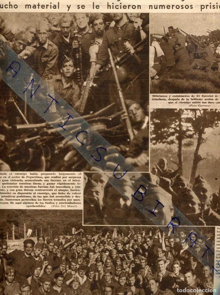 Collection Magazines and Newspapers: RECORTE DE PRENSA A&Ntilde;O 1936 FOTOS DE LA BATALLA ACCION DE PEGUERINOS AVILA FOTOGRAFO DEL MORAL