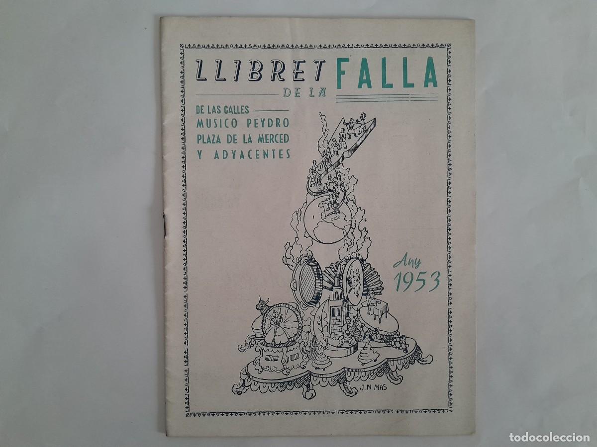 Coleccionismo de revistas y peri&oacute;dicos: LLIBRET FALLA MUSICO PEYDRO PLA&Ccedil;A MERCED FALLAS VALENCIA ANY 1953 RV