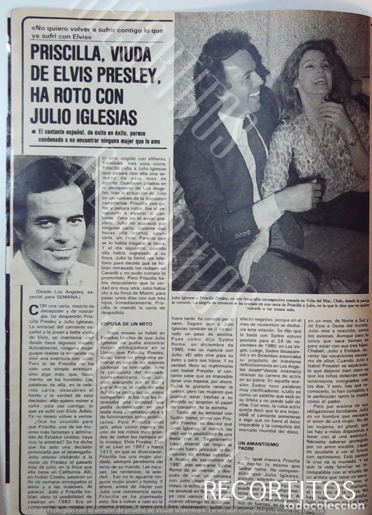 Coleccionismo de Revistas y Peri&oacute;dicos: PRISCILLA PRESLEY JULIO IGLESIAS