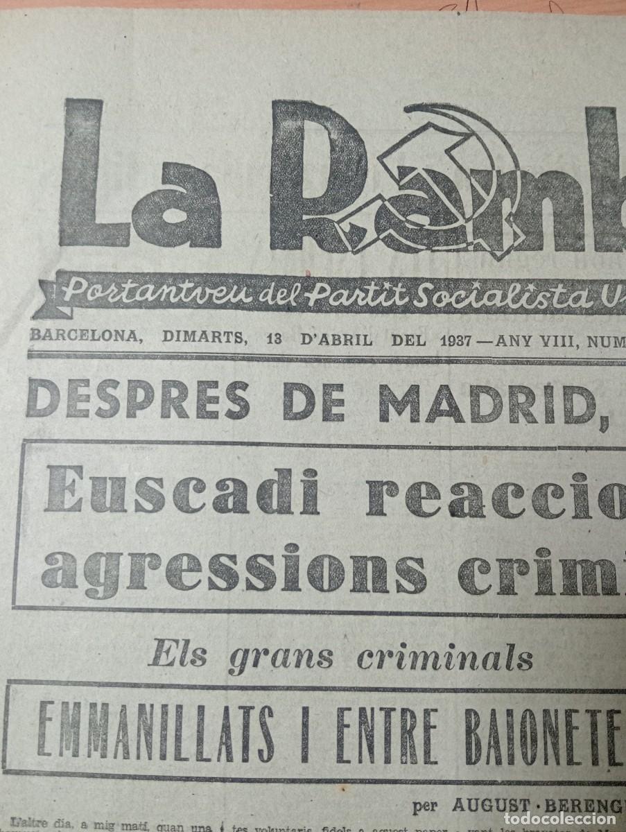 Collezionismo di Riviste e Giornali: DIARI LA RAMBLA FAL&Ccedil; I MARTELL PARTIT SOCIALISTA UNIFICAT DE CATALUNYA PSUC GUERRA CIVIL