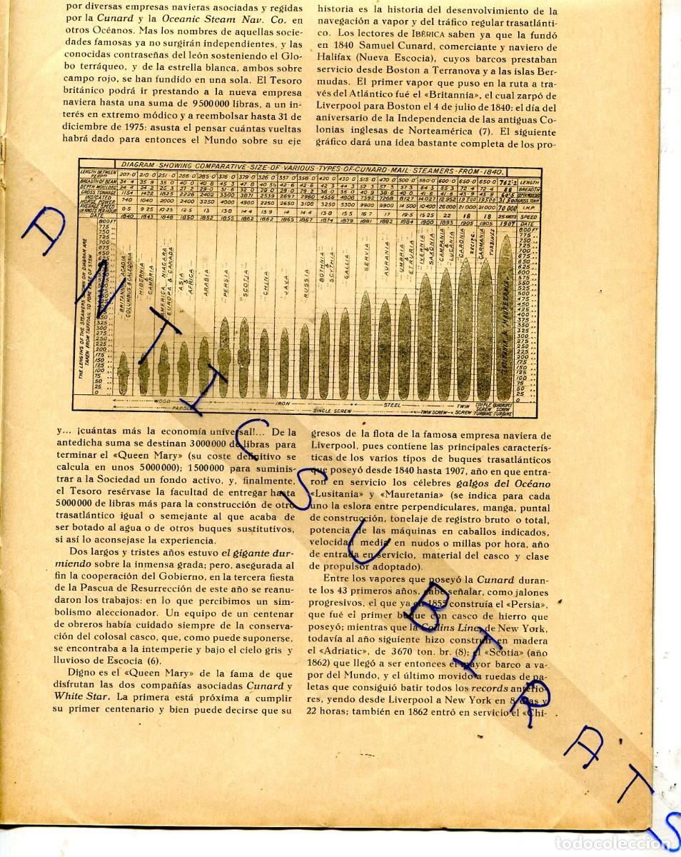 Coleccionismo de Revistas y Peri&oacute;dicos: REVISTA A&Ntilde;O 1934 TRANSATLANTICO QUEEN MARY Y LAS MEJORAS DESPUES DEL NAUFRAGIO DEL TITANIC