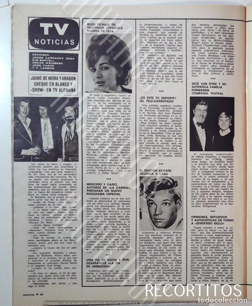 Sammeln von Zeitschriften und Zeitungen: RICHARD CHAMBERLAIN dr kildare marisa de leza don jaime de mora y aragon en la tele alemana dick va