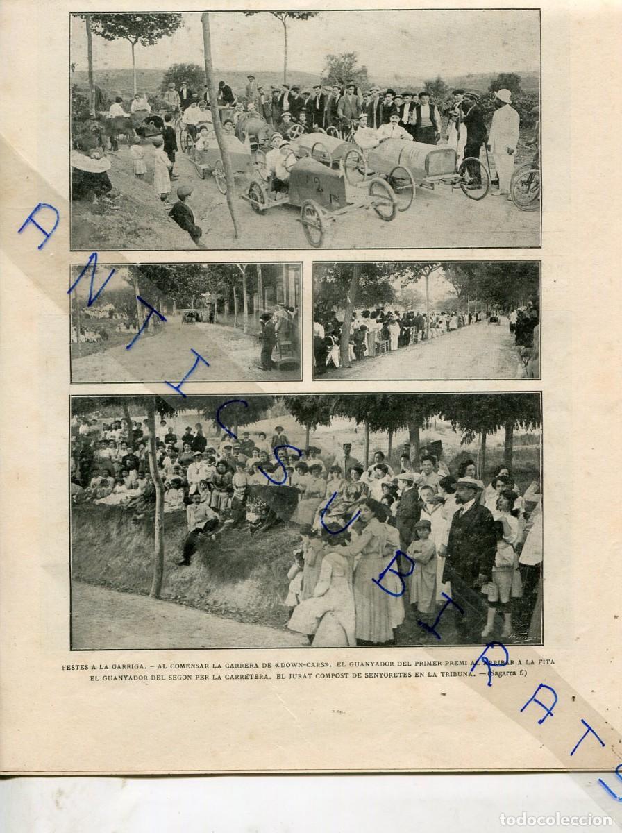 Collection Magazines and Newspapers: REVISTA A&Ntilde;O 1910 CARRERA DE COCHES DOWN-CARS EN LA GARRIGA PUIG CADAFALCH CASA BALLARIN BRUSELAS