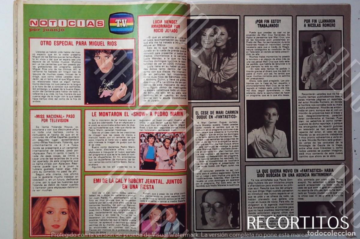 Coleccionismo de Revistas y Peri&oacute;dicos: ROCIO JURADO LUCIA MENDEZ MIGUEL RIOS NICOLAS ROMERO PEDRO MARIN YOLANDA HOYOS MISS NACIONAL