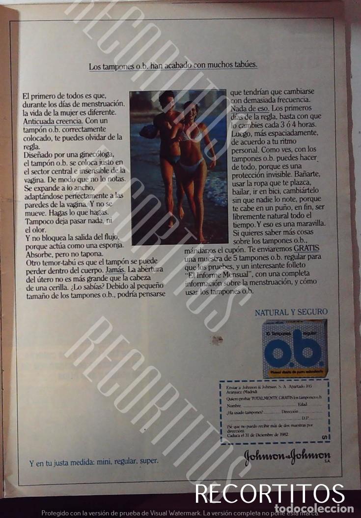 Collezionismo di Riviste e Giornali: ob tampones y compresas anuncio publicidad
