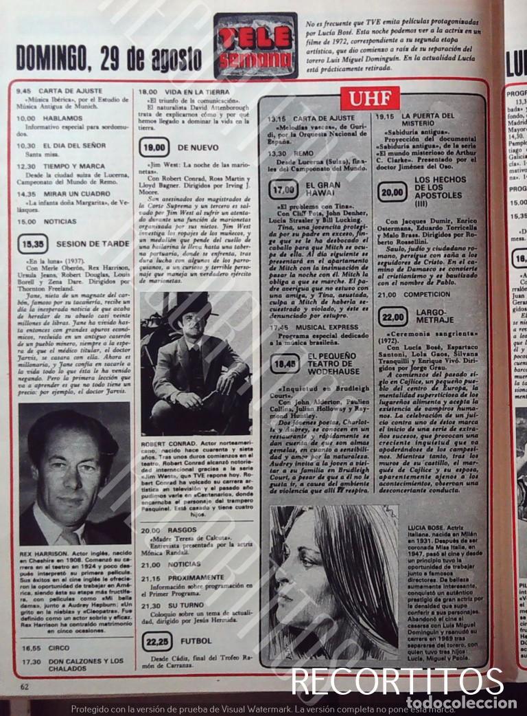 Coleccionismo de revistas y peri&oacute;dicos: ROBERT CONRAD LUCIA BOSE REX HARRISON