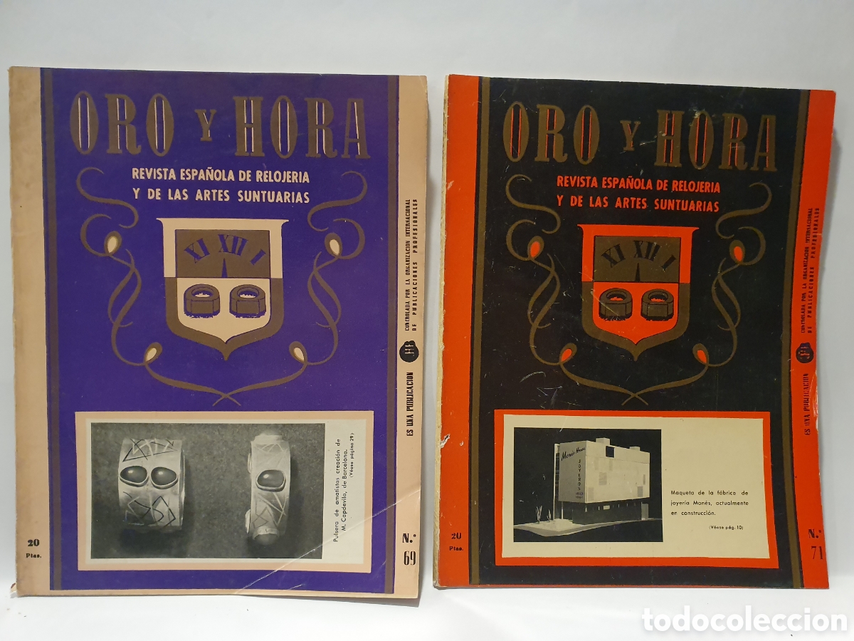 Coleccionismo de Revistas y Peri&oacute;dicos: ORO Y HORA. REVISTA ESPA&Ntilde;OLA DE RELOJERIA. N&deg;69 Y N&deg;71. A&Ntilde;OS 60.