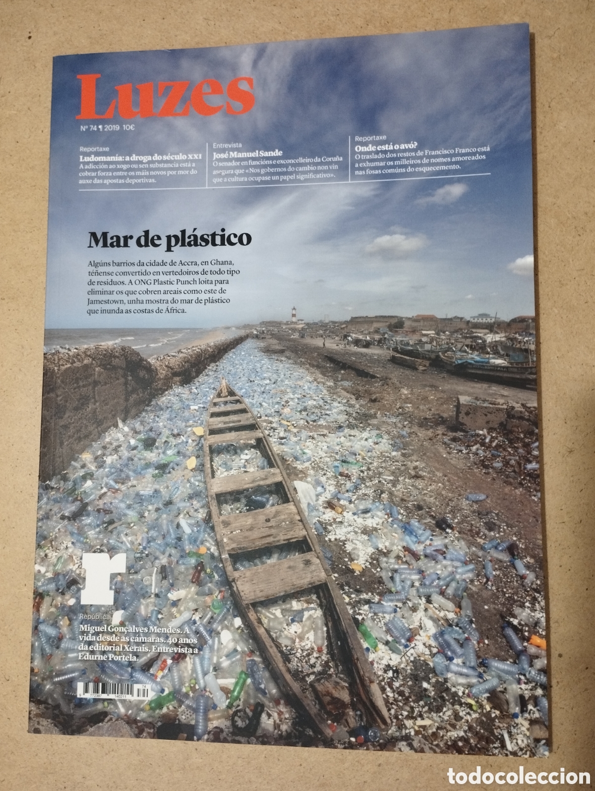 Collectionnisme de Revues et Journaux: REVISTA LUZES N&ordm; 74 (A&Ntilde;O 2019) MAR DE PL&Aacute;STICO / ENTREVISTA JOS&Eacute; MANUEL SANDE / ONDE EST&Aacute; O AV&Oacute;?