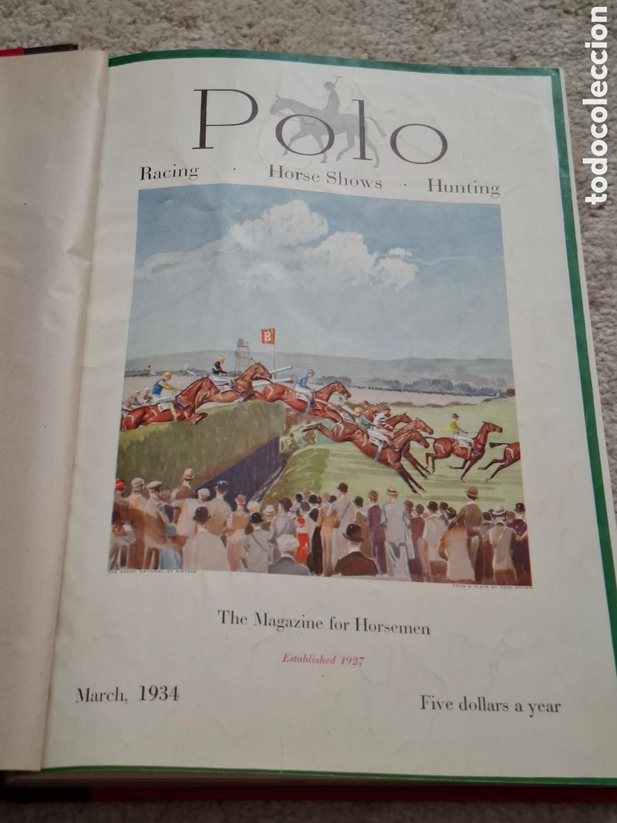 Collectionnisme de Revues et Journaux: Polo, The magazine for Horsemen 1934-1935, un volumen, publicidad Duesemberg Auburn y marcas lujo