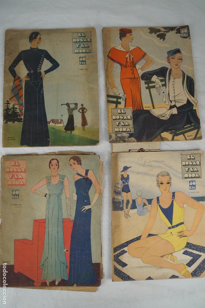 Collectionnisme de Revues et Journaux: 4 NUMEROS DE LA REVISTA &ldquo;EL HOGAR Y LA MODA&rdquo;. 1933.