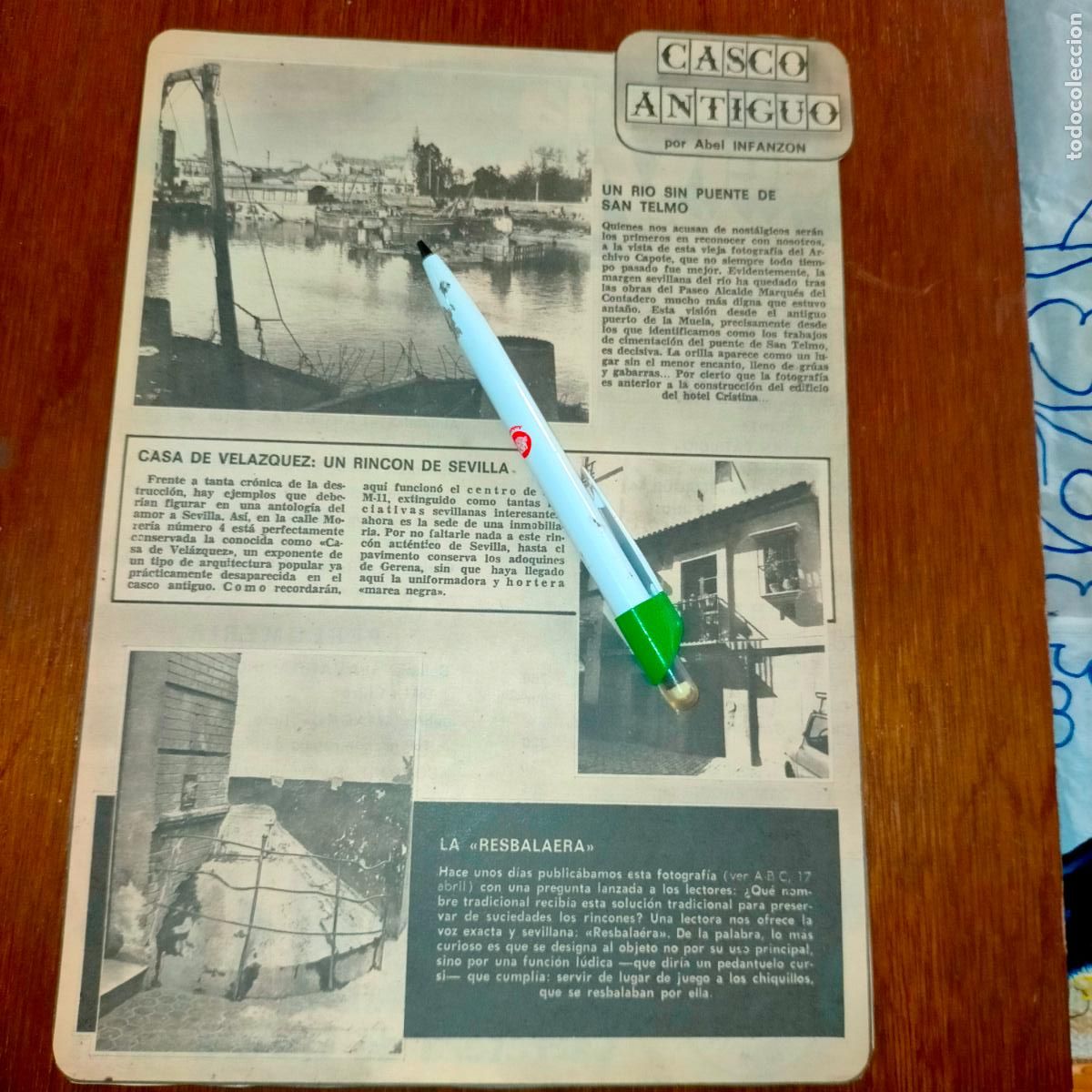Coleccionismo de Revistas y Peri&oacute;dicos: NOTICIA SEVILLA CASCO ANTIGUO ANTONIO BURGOS - CASA VELAZQUEZ RIO GUADALQUIVIR SIN PUENTE SAN TELMO