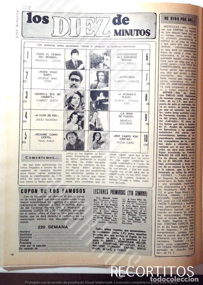 Coleccionismo de Revistas y Peri&oacute;dicos: juan pardo roberto carlos gilbert osullivan manolo escobar nydia caro paul anka julio iglesias camil