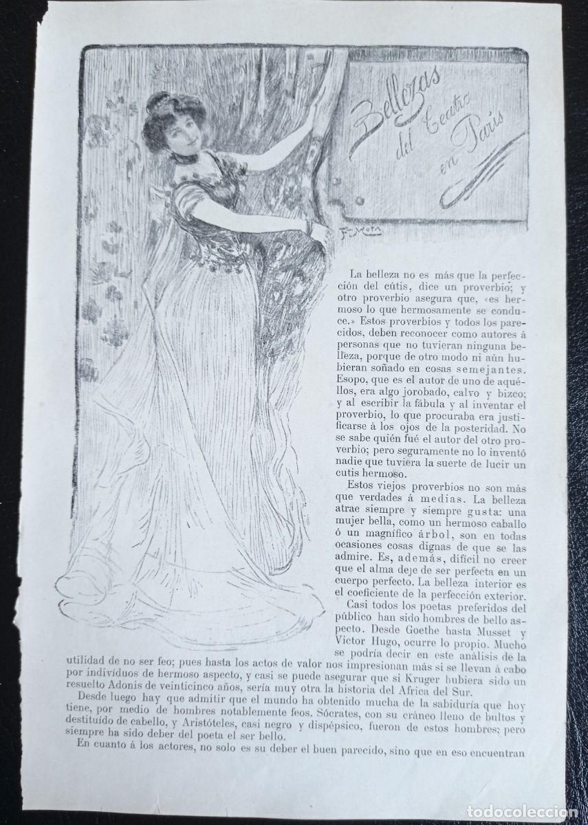 Coleccionismo de Revistas y Peri&oacute;dicos: BELLEZAS TEATRO PARIS - 14 P&Aacute;GINAS EXTRA&Iacute;DAS PUBLICACI&Oacute;N 1900