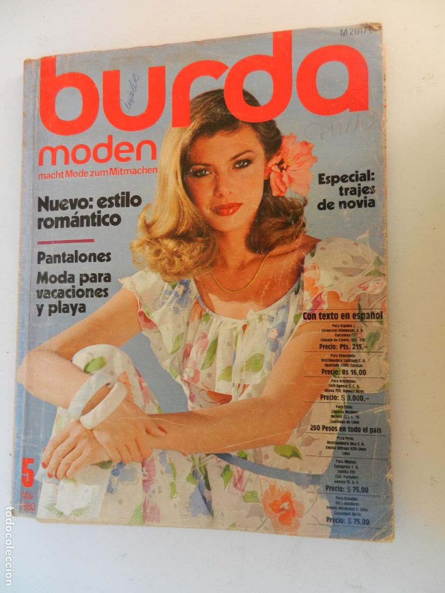 Coleccionismo de revistas y peri&oacute;dicos: BURDA MODEN REVISTA 5-1980 CON INSTRUCCIONES Y PATRONES -NUEVO ESTILO ROMANTICO