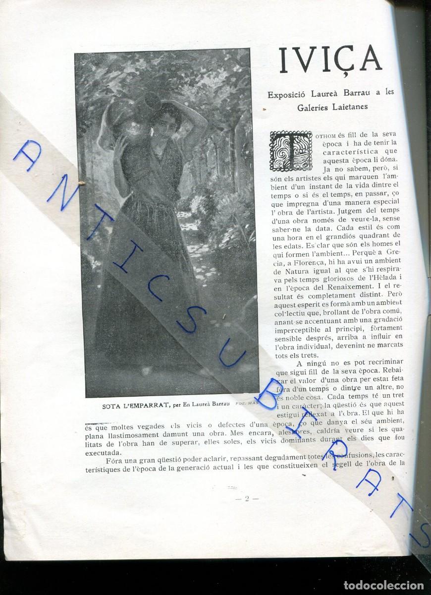 Coleccionismo de revistas y peri&oacute;dicos: REVISTA A&Ntilde;O 1916 PINTOR LAUREA LAUREANO BARRAU IBIZA EIVISSA IVI&Ccedil;A POBLET JOSEP LOPEZ-PICO BADRINAS