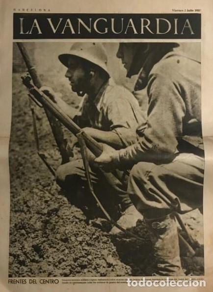 Coleccionismo de revistas y peri&oacute;dicos: LA VANGUARDIA 1937. GUERRA CIVIL ESPA&Ntilde;OLA. CARABANCHEL. ALCARRIA.