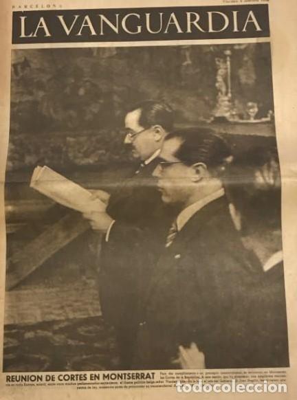 Coleccionismo de revistas y peri&oacute;dicos: LA VANGUARDIA 1938. GUERRA CIVIL ESPA&Ntilde;OLA. VANDERVELDE. NEGR&Iacute;N. DOLORES IBARRURI. INDALECIO PRIETO.