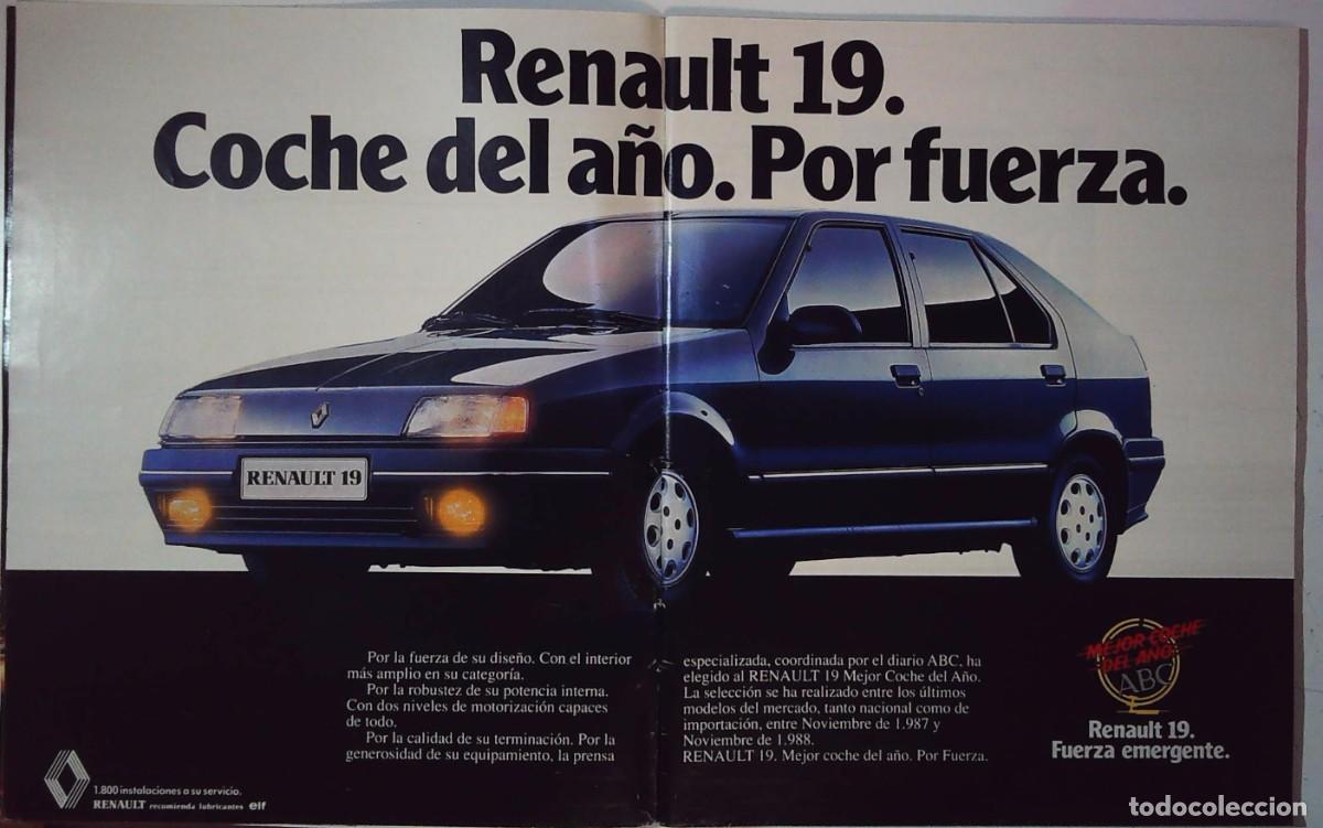 Coleccionismo de Revistas y Peri&oacute;dicos: RENAULT 19 ANUNCIO PUBLICIDAD