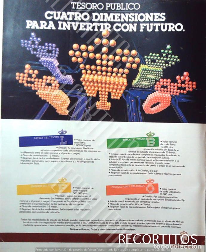 Coleccionismo de revistas y peri&oacute;dicos: bonos del tesoro anuncio publicidad