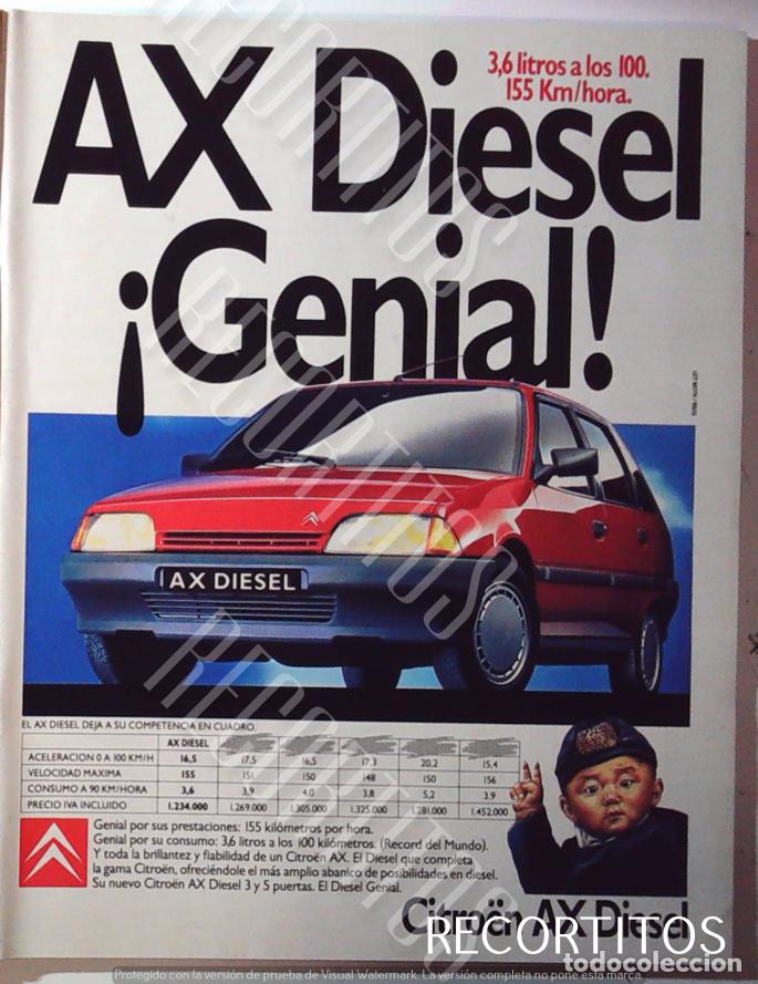 Coleccionismo de Revistas y Peri&oacute;dicos: CITROEN AX PUBLICIDAD diesel