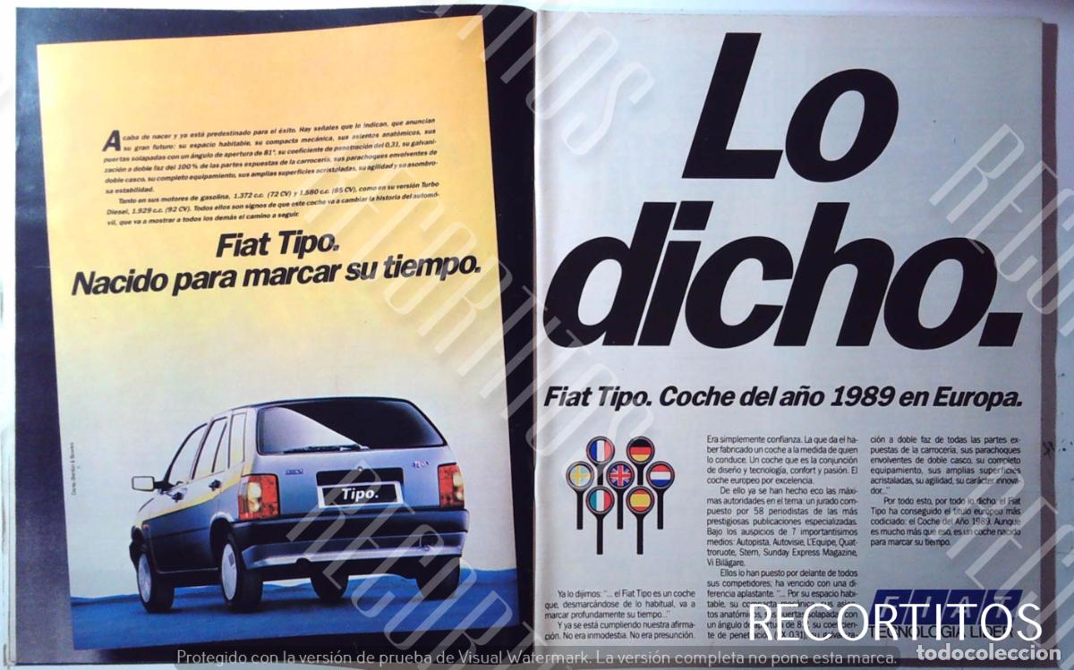 Coleccionismo de Revistas y Peri&oacute;dicos: FIAT TIPO ANUNCIO PUBLICIDAD