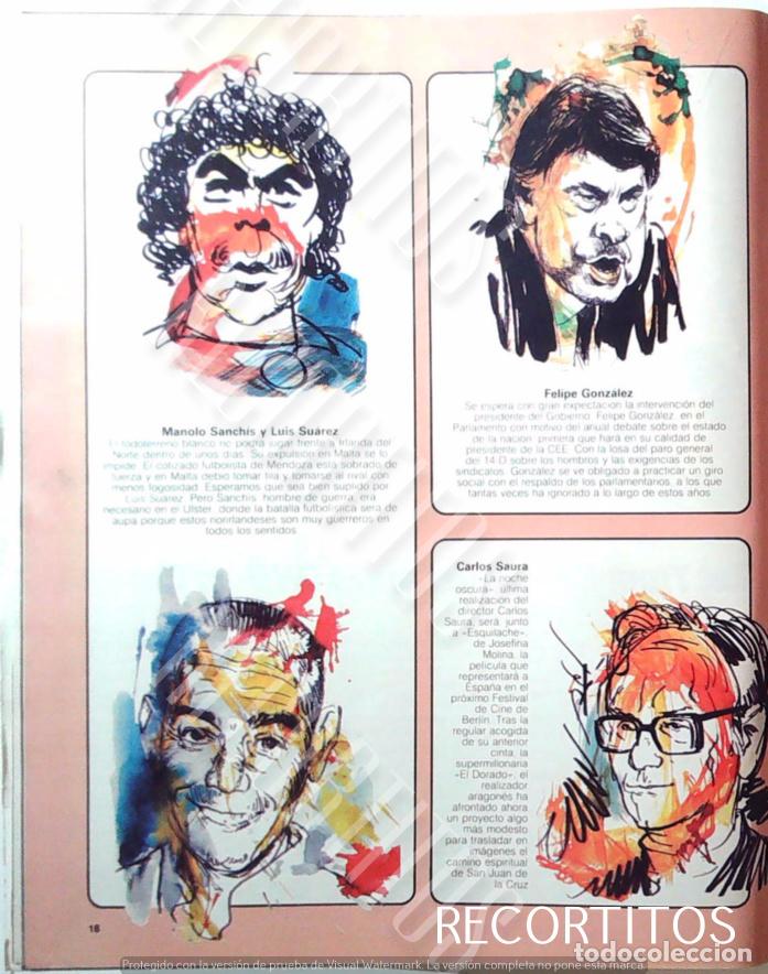 Collezionismo di Riviste e Giornali: manolo sanchis felipe gonzalez carlos saura luis suarez