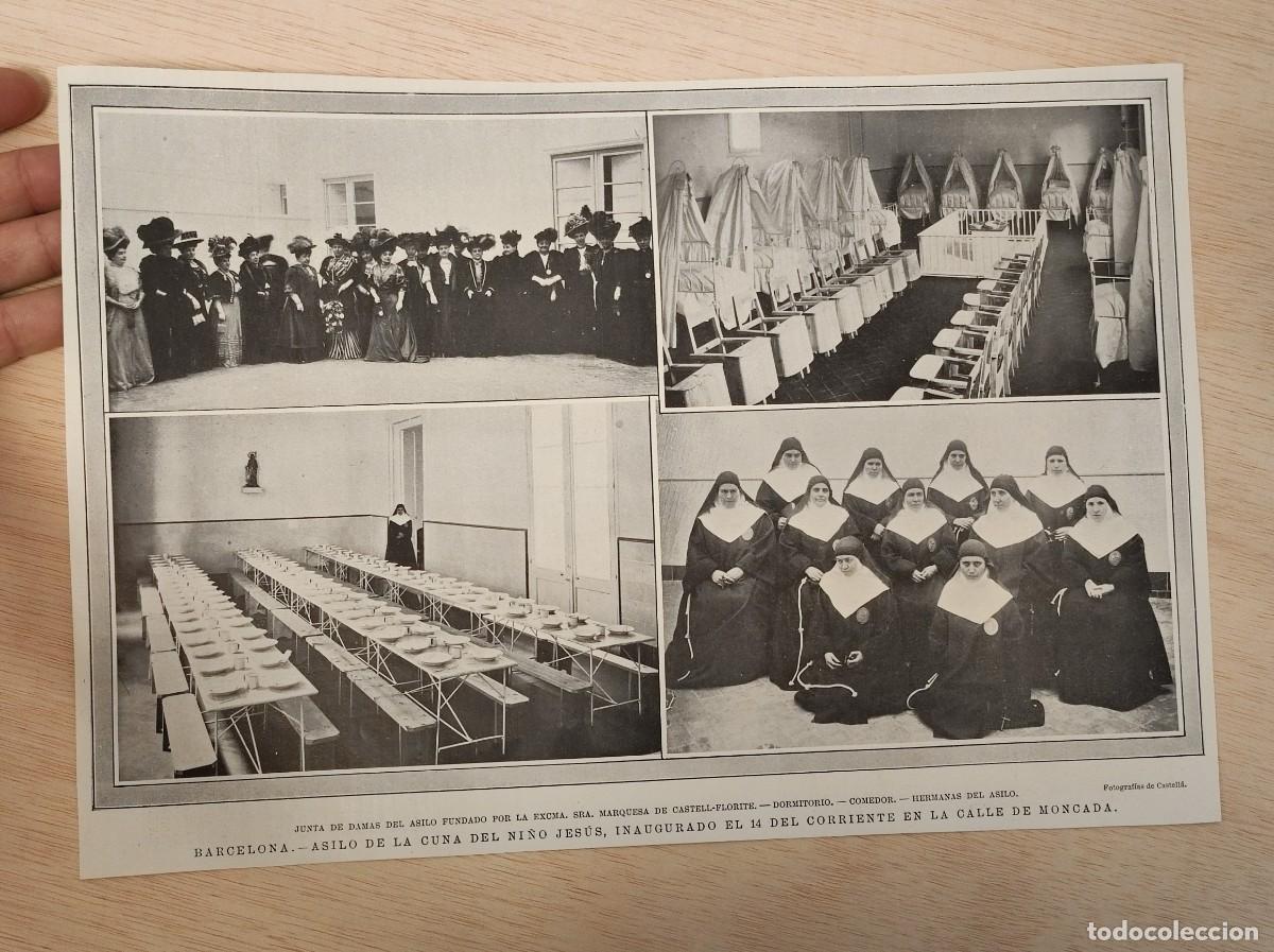 Coleccionismo de revistas y peri&oacute;dicos: HOJA REVISTA ORIGINAL CIRCA 1908. ASILO DE LA CUNA DEL NI&Ntilde;O JESUS, CALLE MONCADA BARCELONA